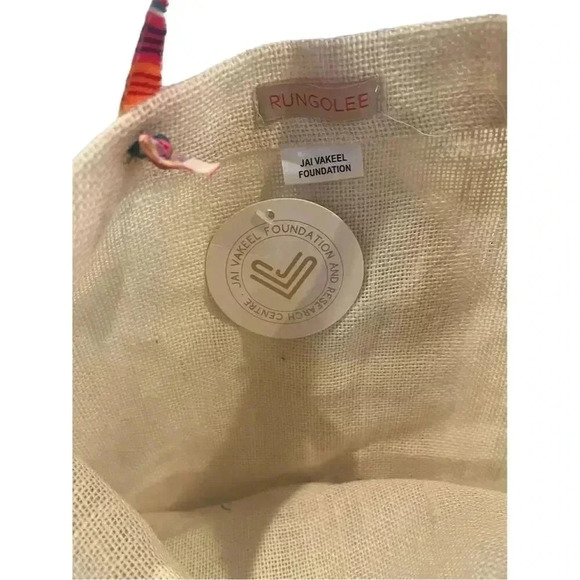 NWT Rungolee Women's Pom Pom Bag Pink Multi Canvas Tote Bag - Picture 8 of 12